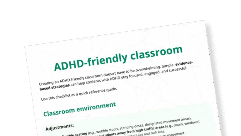 ADHD friendly classroom checklist